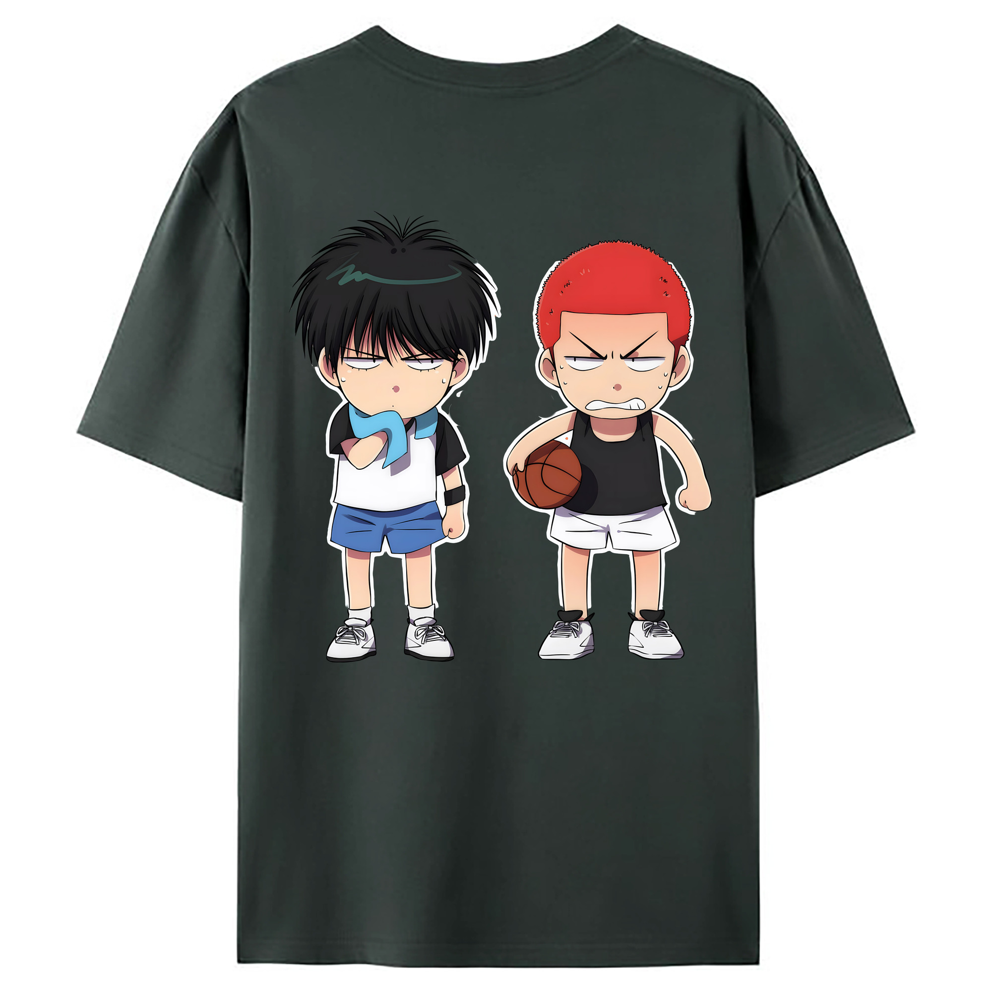 （画像用） SLAM DUNK／スラムダンク 綿100％ メンズ半袖Tシャツ（バックプリント） 通気性